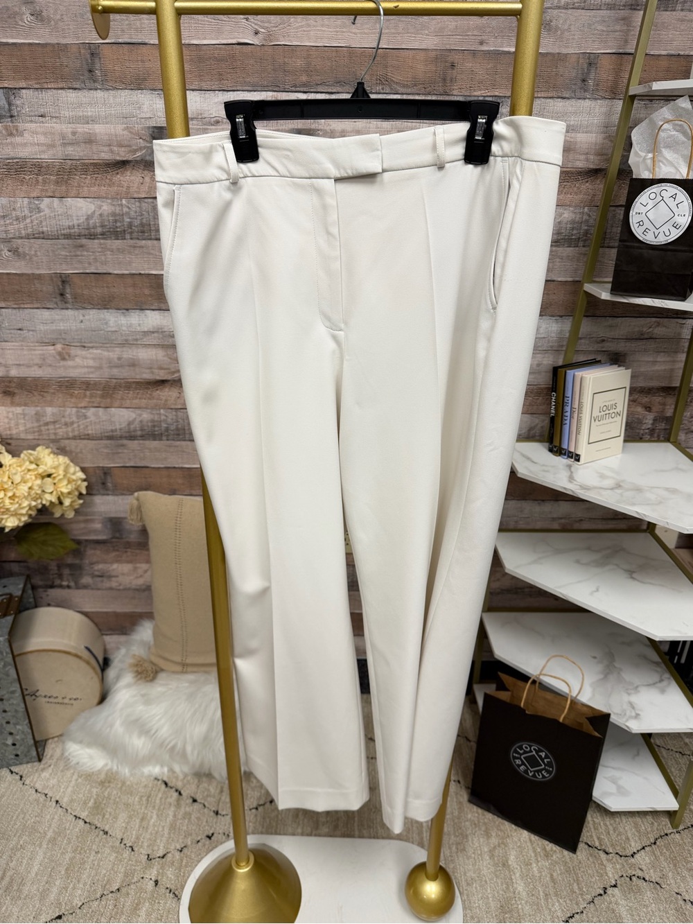 White House Black Market White Wide Leg Dress Pants